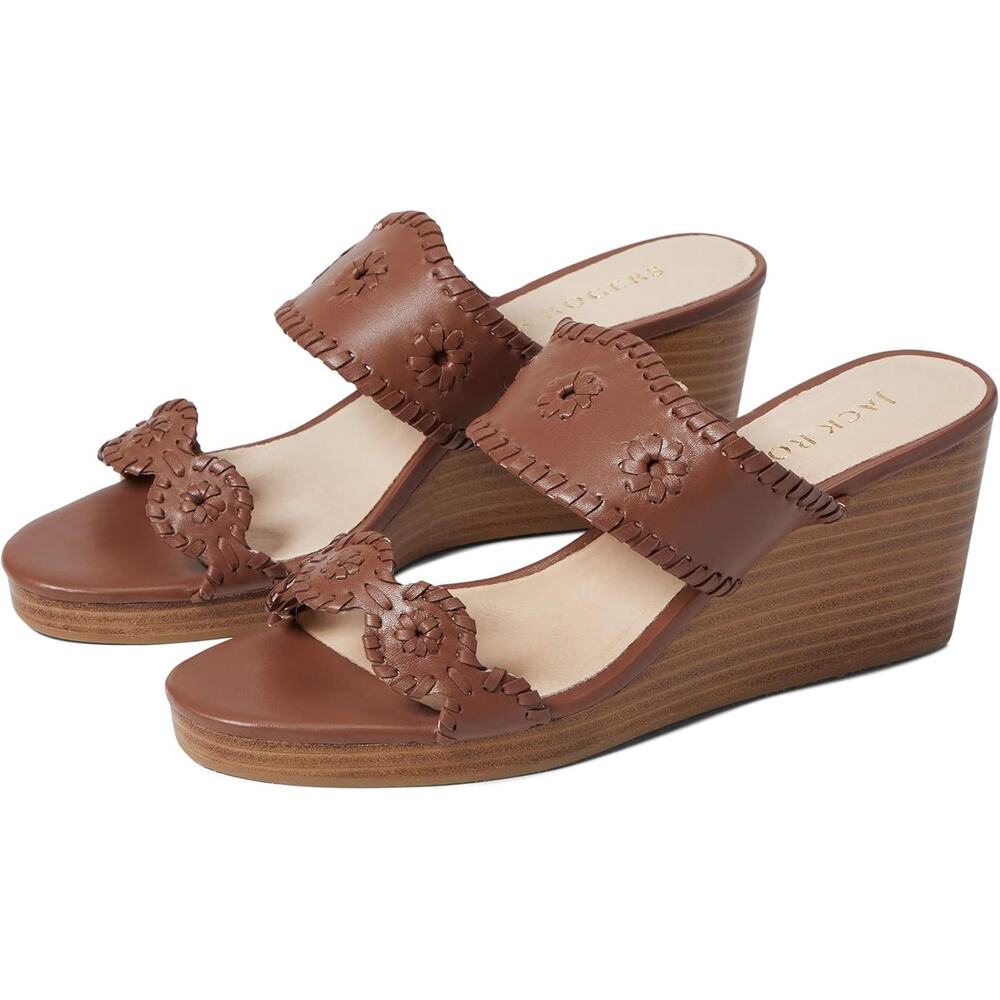 Jack Rogers Women's Caroline Wedge Sandals Mocha Size 11M New In Box